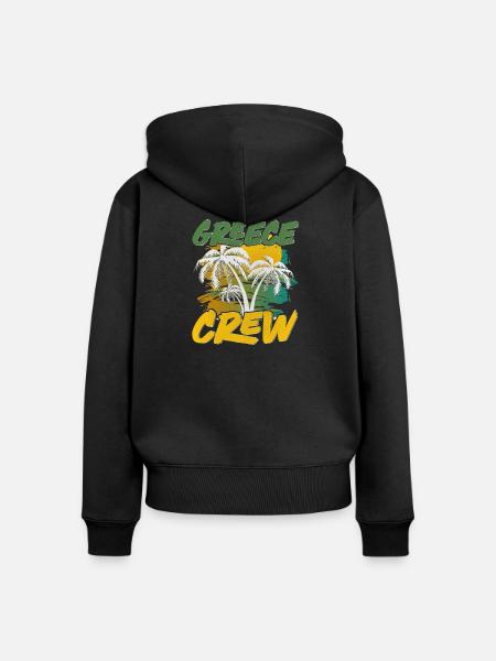Greece Crew - Frauen Premium Bio Zip Hoodie - Schwarz