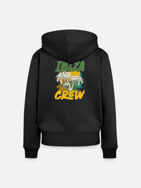 Ibiza Crew - Frauen Premium Bio Zip Hoodie - Schwarz