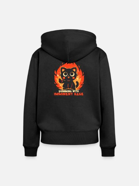 Voller unmittelbarer Wut - Frauen Premium Bio Zip Hoodie - Schwarz