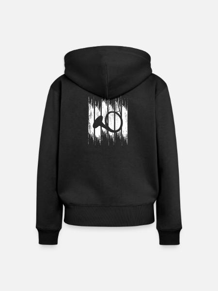 Waldhorn - Frauen Premium Bio Zip Hoodie - Schwarz