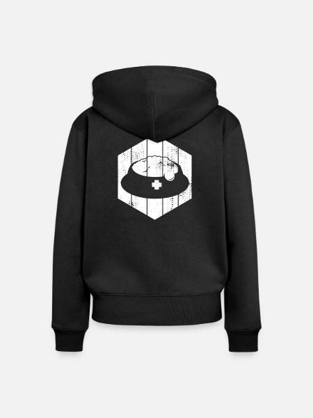 Haustier Futter - Frauen Premium Bio Zip Hoodie - Schwarz