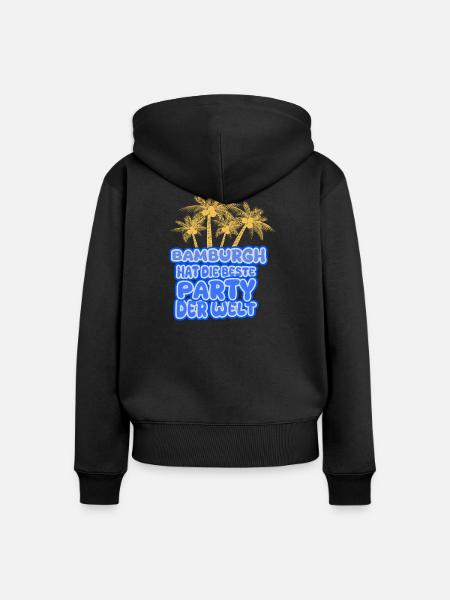 Urlaubsregion Bamburgh - Frauen Premium Bio Zip Hoodie - Schwarz