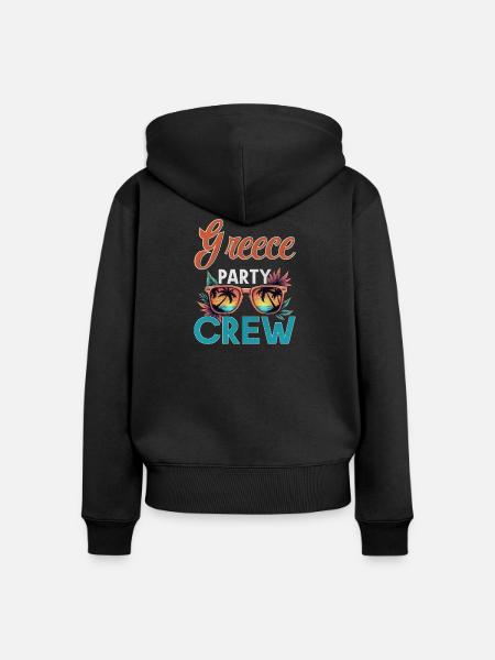 Greece Crew - Frauen Premium Bio Zip Hoodie - Schwarz