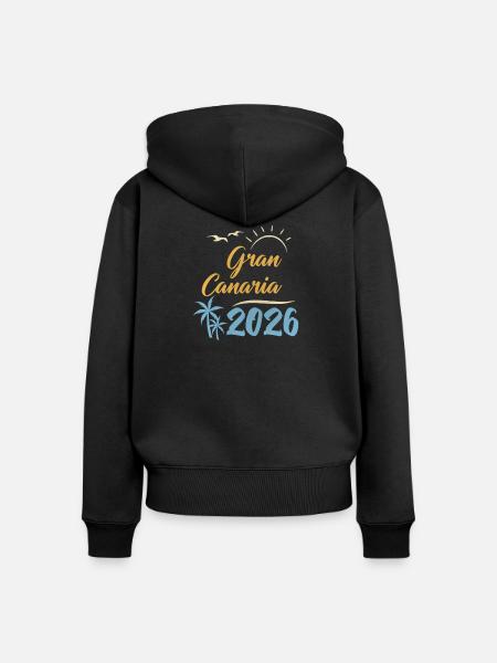 Gran Canaria 2026 - Frauen Premium Bio Zip Hoodie - Schwarz