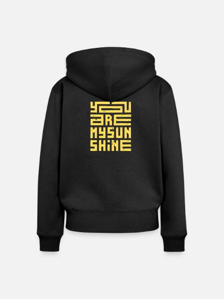 Du bist mein Sonnenschein - Frauen Premium Bio Zip Hoodie - Schwarz