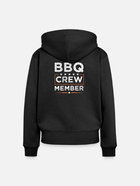 Bbq Crew - Frauen Premium Bio Zip Hoodie - Schwarz