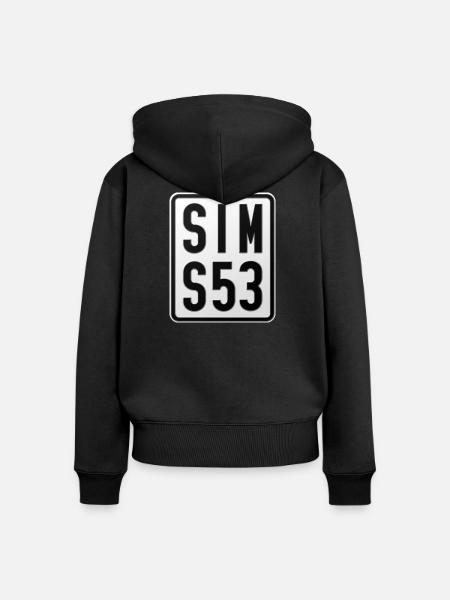 Simson S53 Moped Kennzeichen - Frauen Premium Bio Zip Hoodie - Schwarz