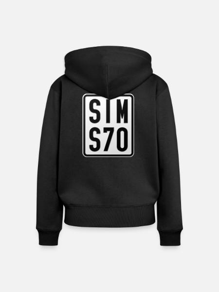 Simson S70 Moped Kennzeichen - Frauen Premium Bio Zip Hoodie - Schwarz