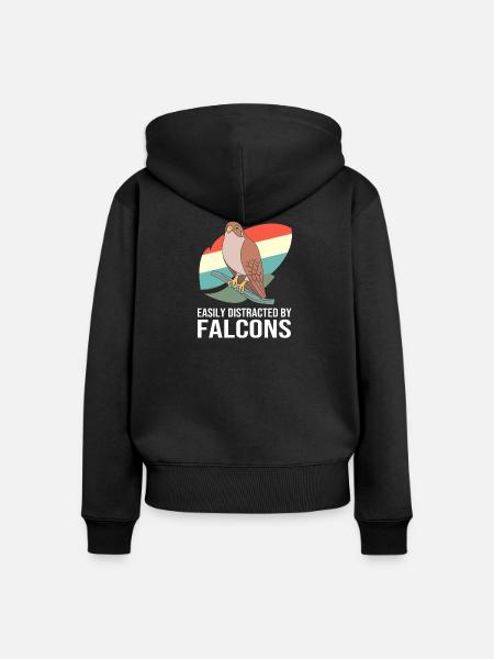Falknerei Chirp Falke - Frauen Premium Bio Zip Hoodie - Schwarz