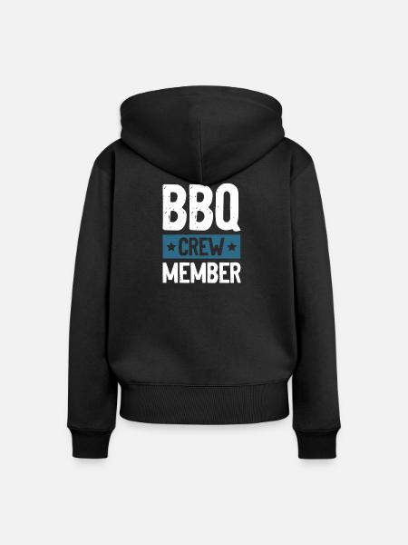 Bbq Crew - Frauen Premium Bio Zip Hoodie - Schwarz