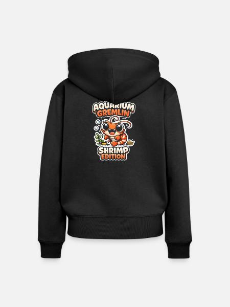 Aquarium-Gremlin | Garnelen Hobby - Frauen Premium Bio Zip Hoodie - Schwarz