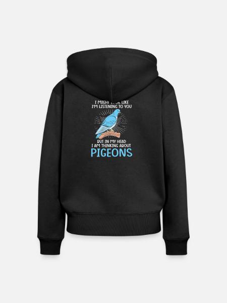 Taube Tauben - Frauen Premium Bio Zip Hoodie - Schwarz