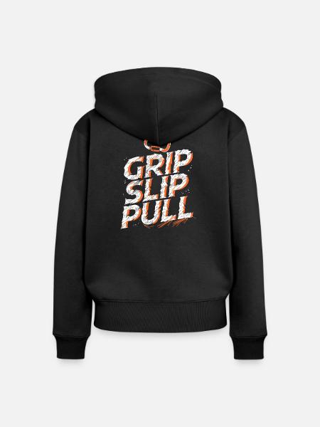 Grip Slip Sweater Adventure Climbing - Frauen Premium Bio Zip Hoodie - Schwarz