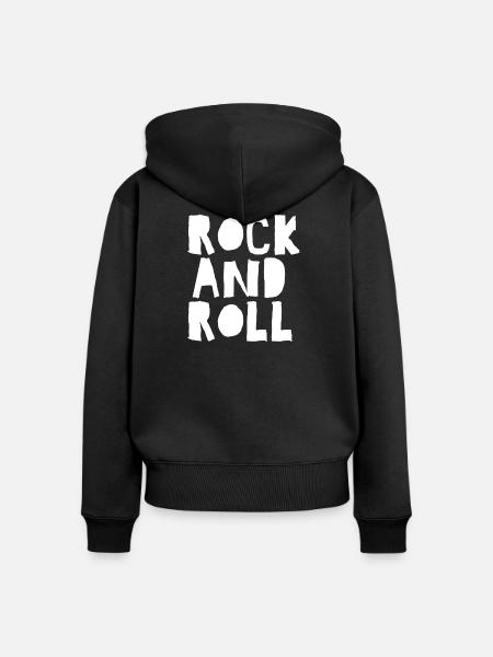 Rock'n'Roll Bold Typografie - Frauen Premium Bio Zip Hoodie - Schwarz