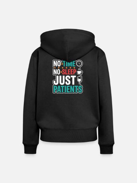 Nachtschicht-krankenschwester, Müde - Frauen Premium Bio Zip Hoodie - Schwarz