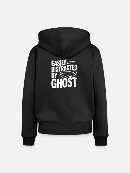 Leicht vom Geist abgelenkt - Frauen Premium Bio Zip Hoodie - Schwarz