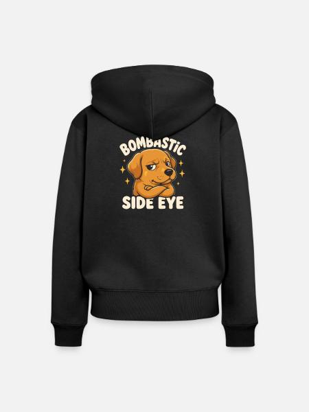 Bombastischer Seitenblick Hund - Frauen Premium Bio Zip Hoodie - Schwarz