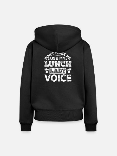 Lunch Face Warnung Shirt - Frauen Premium Bio Zip Hoodie - Schwarz