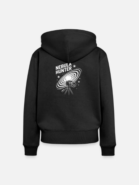 Nebula Hunter Kosmisches Teleskop - Frauen Premium Bio Zip Hoodie - Schwarz