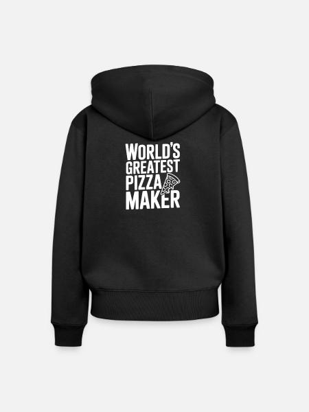 Der beste Pizzabäcker der Welt - Frauen Premium Bio Zip Hoodie - Schwarz