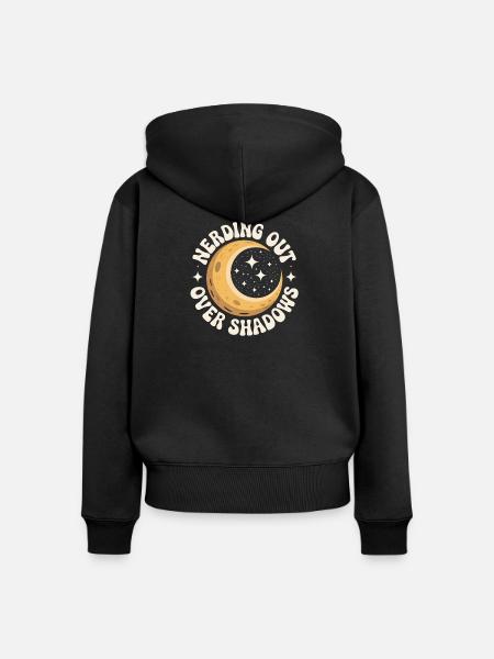 Schatten-Nerd | Sonnenfinsternis - Frauen Premium Bio Zip Hoodie - Schwarz