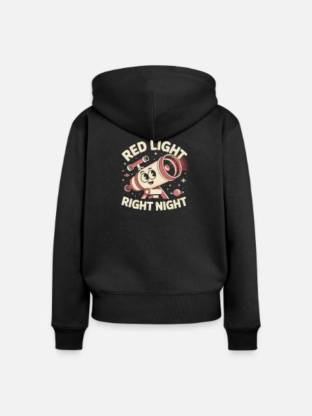 Rotlicht klare Nacht | Astronomie - Frauen Premium Bio Zip Hoodie - Schwarz