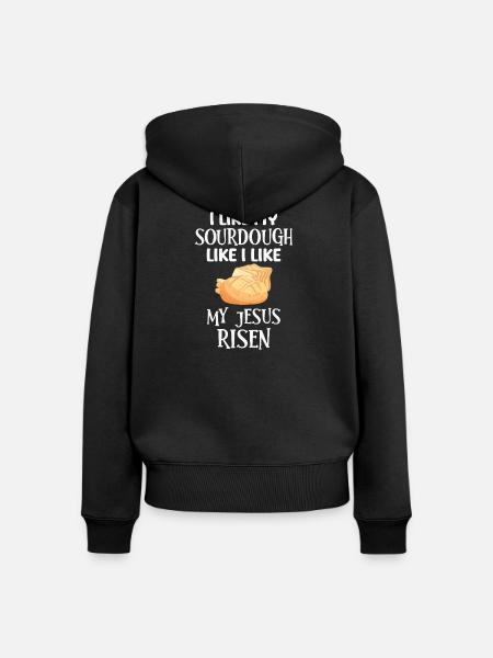 Sauerteig Auferstanden - Frauen Premium Bio Zip Hoodie - Schwarz