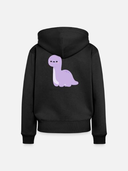 Brachiosaurus Lulu - Frauen Premium Bio Zip Hoodie - Schwarz