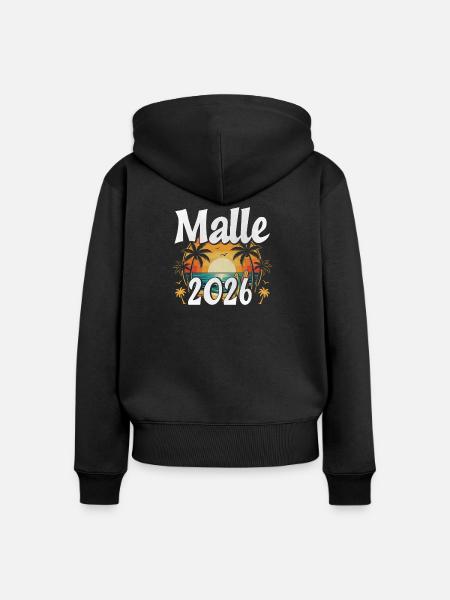 Malle 2026 - Frauen Premium Bio Zip Hoodie - Schwarz