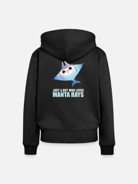 Rochen Mantarochen - Frauen Premium Bio Zip Hoodie - Schwarz