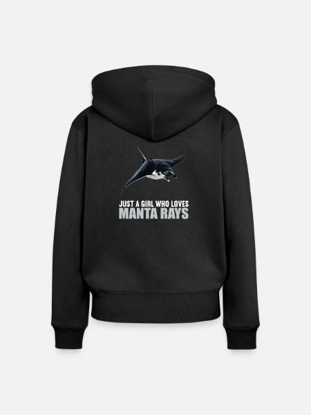 Rochen Mantarochen - Frauen Premium Bio Zip Hoodie - Schwarz