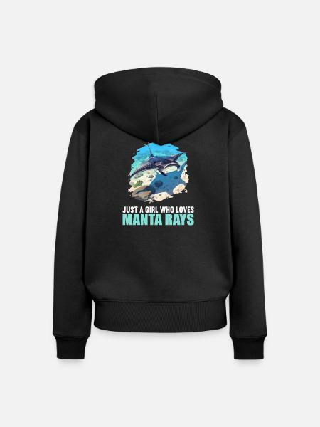 Rochen Mantarochen - Frauen Premium Bio Zip Hoodie - Schwarz