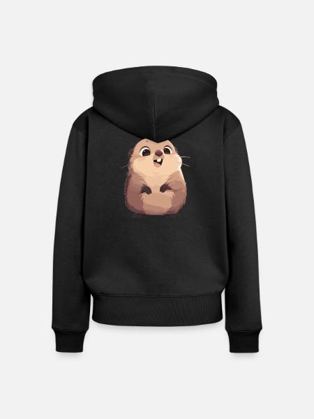 Murmeltiere Murmeltier - Frauen Premium Bio Zip Hoodie - Schwarz