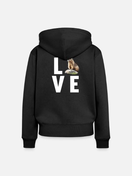 Murmeltiere Murmeltier - Frauen Premium Bio Zip Hoodie - Schwarz
