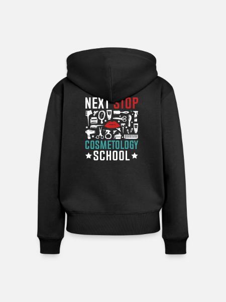 Nächste Station Kosmetikschule - Frauen Premium Bio Zip Hoodie - Schwarz