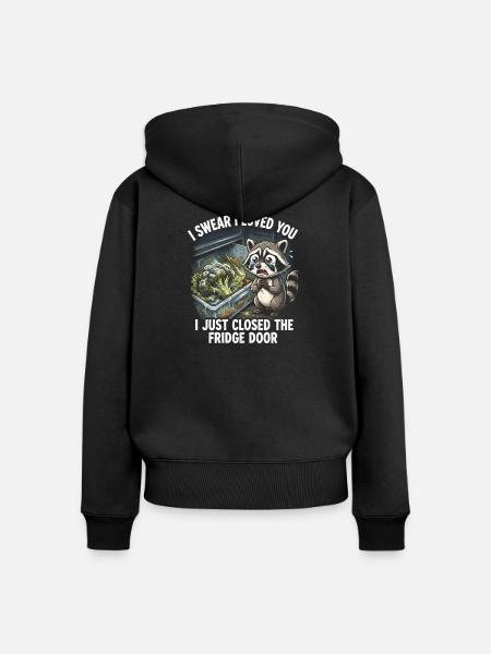 ADHS Waschbär Gemüsefach Kühlschrank Lustig - Frauen Premium Bio Zip Hoodie - Schwarz