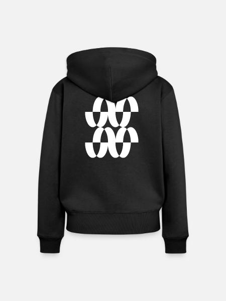 Verschlungenes Ringgitter - Frauen Premium Bio Zip Hoodie - Schwarz