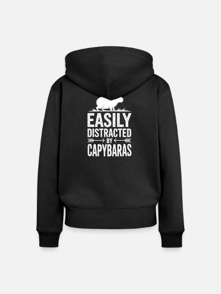 Capybara Sprüche Capybara Lustig Capybara Geschenk - Frauen Premium Bio Zip Hoodie - Schwarz