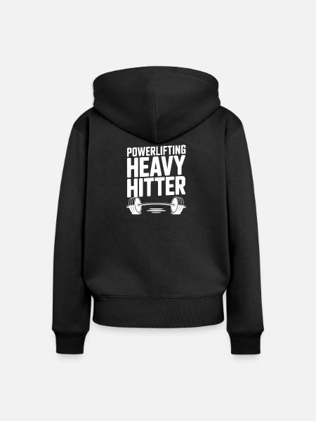 Powerlifting schwerer Schlagmann - Frauen Premium Bio Zip Hoodie - Schwarz