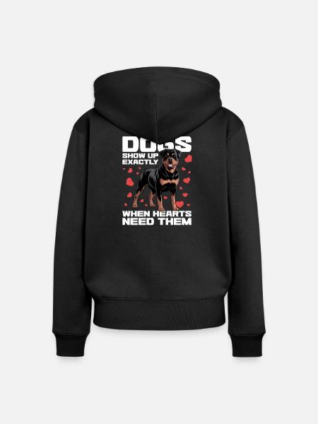 Rottweiler Rottie Dog Breed - Frauen Premium Bio Zip Hoodie - Schwarz