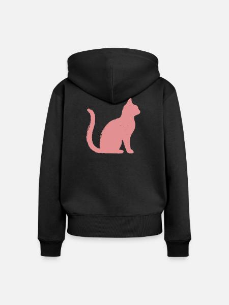 Katze Umriss - Pastell - Frauen Premium Bio Zip Hoodie - Schwarz