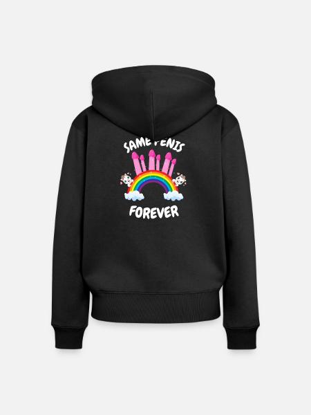 Same Penis Forever Bride - Frauen Premium Bio Zip Hoodie - Schwarz