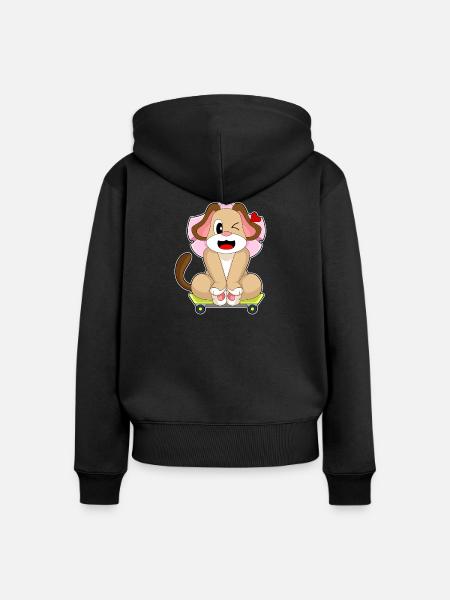 Hund Braut Schleier Hochzeit - Frauen Premium Bio Zip Hoodie - Schwarz