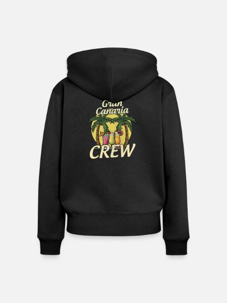 Gran Canaria Crew - Frauen Premium Bio Zip Hoodie - Schwarz