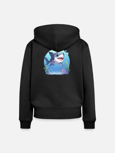 Haie Hai - Frauen Premium Bio Zip Hoodie - Schwarz