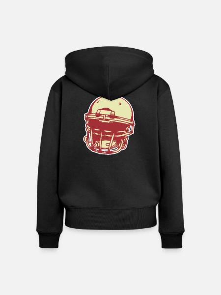 American Football Helm - Frauen Premium Bio Zip Hoodie - Schwarz