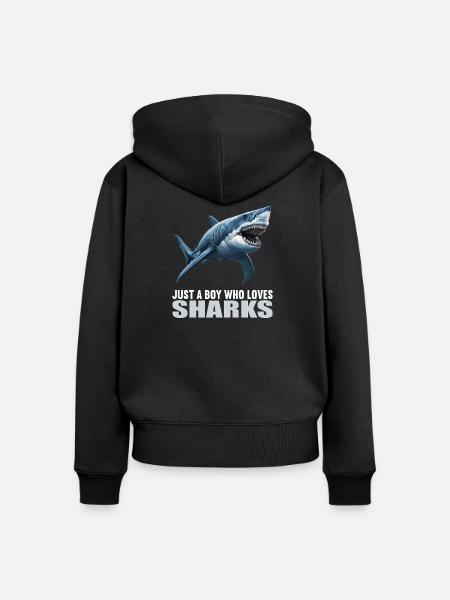 Haie Hai - Frauen Premium Bio Zip Hoodie - Schwarz