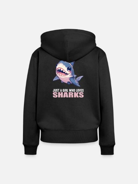 Haie Hai - Frauen Premium Bio Zip Hoodie - Schwarz