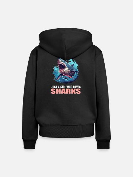Haie Hai - Frauen Premium Bio Zip Hoodie - Schwarz