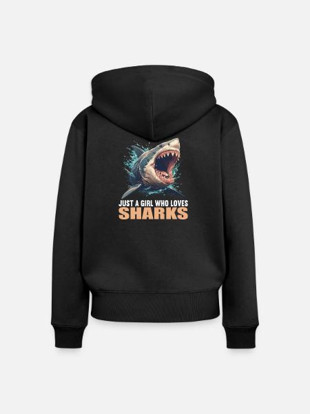 Haie Hai - Frauen Premium Bio Zip Hoodie - Schwarz